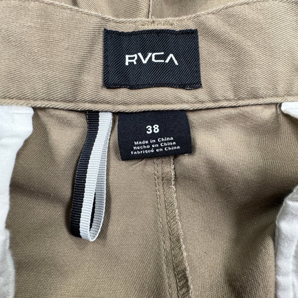 RVCA Men's Chino Pants Week-End Stretch Khaki Tan 38 Straight Leg Casual - Picture 7 of 10